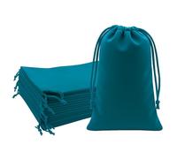 Mandala Crafts 8x10 Teal Velvet Drawstring Bags - 15 Large Velvet Drawstring Pouches Bulk for Party and Wedding Favor, Gift Wrapping, Packaging, and Jewelry Gift Bags