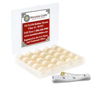 Mandala Crafts Cream 15J SA156 Prefilled Bobbin Thread, 25 PCs