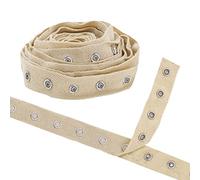 Mandala Crafts Metal Snap Tape for Sewing by Yard Snap Buttons for Clothes - Sew on Snaps Strips Fastener Tim for Clothing - 3 Yds Cotton Cream Snap Tape for Clothes