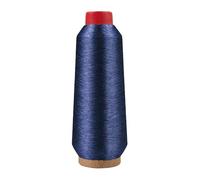 Mandala Crafts Metallic Navy Blue Embroidery Floss Set - 3281 Yards Navy Blue Thread for Sewing Machine Hand Decorative Sewing Cross Stitch Needle Work Computerized Embroidery