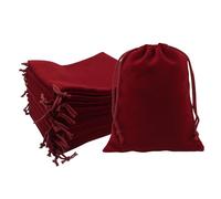 Mandala Crafts Mini 3x4 Maroon Velvet Drawstring Bags - 100 Tiny Velvet Drawstring Pouches Bulk for Party and Wedding Favor, Gift Wrapping, Packaging, and Jewelry Gift Bags