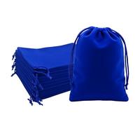 Mandala Crafts Mini 3x4 Royal Blue Velvet Drawstring Bags - 100 Tiny Velvet Drawstring Pouches Bulk for Party and Wedding Favor, Gift Wrapping, Packaging, and Jewelry Gift Bags