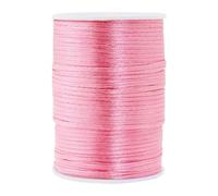 Mandala Crafts Nylon Satin Cord - 2mm Rattail Cord, Rose Pink String - 100 Yds, Ideal for Bracelet, Necklace, Jewelry Making & Macrame Trim