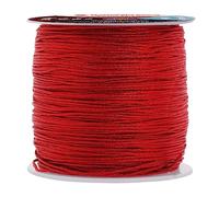 Mandala Crafts Nylon Satin Cord for Jewelry Making - 0.8mm 109 Yards Nylon Burgundy Strings Rattail Chinese Knotting Cord for Bracelets Making