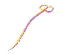 Mandala Crafts Rainbow Stainless Steel Curved Aquarium Scissors for Trimming Aquatic Plants - Wave Aquascape Scissors for Fish Tanks, Hospital Tanks, Goldfish Bowls, Aquariums, and Terrariums