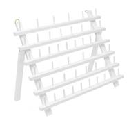 Mandala Crafts Sewing & Embroidery Thread Holders Thread Rack - 60-Spool White Wooden Thread Organizer - Professional Braiding Divider Stand for Hair Extensions & Salon Use