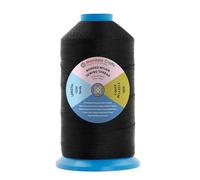 Mandala Crafts Size 138 420D T135 Bonded Nylon Thread - Black 1250 YDs Tex 135 Heavy Duty Sewing Threads for Leather, Jeans, Weaving, Outdoor Marine Upholstery