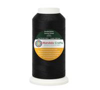 Mandala Crafts Size 69 210D T70 Bonded Nylon Thread - Black 1500 YDs Tex 70 Heavy Duty Sewing Threads for Leather, Jeans, Weaving, Outdoor Marine Upholstery