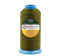 Mandala Crafts Size 69 210D T70 Bonded Nylon Thread - Olive Green 1500 YDs Tex 70 Heavy Duty Sewing Threads for Leather, Jeans, Weaving, Outdoor Marine Upholstery