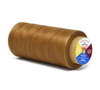 Mandala Crafts Tan Flat Waxed Thread for Leather Sewing - 273 Yds 150D 0.8mm Polyester Leather Thread String Waxed Cord for Leatherwork, Beading, Bookbinding, Hand Stitching