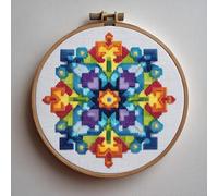 Mandala Cross Stitch Kits for Beginners Adults,11 CT Patterns Dimensions Embroidery Kits Arts Craft Kits, Home Decor 13.7 x 13.7in,35x35cm（26414-2）-303A