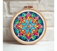Mandala Cross Stitch Kits for Beginners Adults,11 CT Patterns Dimensions Embroidery Kits Arts Craft Kits, Home Decor 13.7 x 13.7in,35x35cm（26414-2）-304A