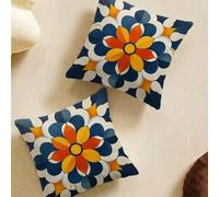 Mandala Cushion Covers 30 x 30 cm Set of 2 Flower Sofa Cushion Covers, Soft Decorative Square Throw Pillow with Invisible Zipper, Sofa Pillows Double Sided Pattern for Living Room Outdoor Garden L-L28