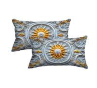 Mandala Cushion Covers 50 x 80, Flower Pillow Cases 2 Pack - Rectangle Cushion Covers with Invisible Zipper, Decorative Pillow Cases, Pillowcases for Sofa Couch Bed Living Room, Home Decor -8267