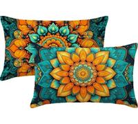 Mandala Cushion Covers 60cm x 90cm Pack of 2 Rectangular Waterproof Soft Outdoor Cushions Green Decorative Throw Pillow Cases for Bedroom Sofa Livingroom Patio Home Décor Large Cushions 24x34in JK-487