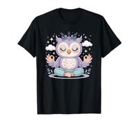 Mandala Design for Mindfulness Cute Yoga Owl Lotus Pose T-Shirt