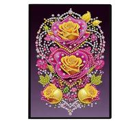 Mandala Diamond Art Painting Kits A5 Notebook,50 Pages 5D DIY Diamond Painting Notebook Kit Crystal Notepad Sketchbook Rhinestone Paint by Numbers Kits, for DIY Gifts and Festive Occasions