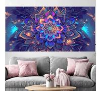 Mandala Diamond Painting Adult Crafts Large Diamond Art for Adults 32x64inch,2026 New DIY Gem Art Retro 5D Square Rhinestone Embroidery Cross Stitch Canvas Crystal Painting for Beginners,Gifts O-145G