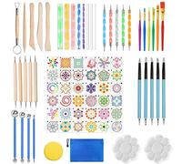 Mandala Dotting Tools, 78Pcs Mandalas Painting Stencil Kits Set Pen Dotting Tools Brushes Mandala Stencil Ball Stylus Paint Tray Acrylic Rod for Rocks Fabric Wall Nail Art Coloring Drawing Drafting