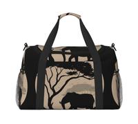 Mandala Elephant Printed Travel Duffel Bag, Large Capacity Hand Luggage Foldable Carry On Bag for Flight Travel Sports