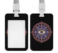 Mandala Eye Funny ID Badge Holder with Detachable Neck Lanyards Vertical Card for Offices Men Women