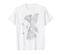 Mandala Fairy to Color Yourself Value Graphic T-Shirt, Men, White, M
