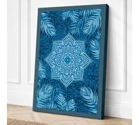 Mandala Feather Garden Canvas Wall Art Print 18x12 Inch (46 x 30 cm)