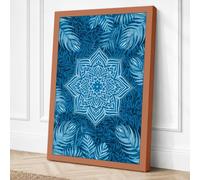 Mandala Feather Garden Canvas Wall Art Print 36x24 Inch (91 x 61 cm)