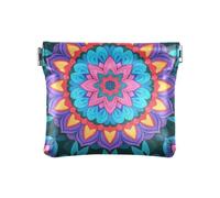 Mandala Floral Colorful Trendy Women's Small Leather Coin Purse Wallet Waterproof Mini Purse Wallet for Woman, mandala floral colorful trendy, One Size, Modern