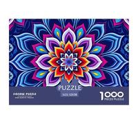 Mandala Flower 1000 Piece Jigsaw Puzzles for Adults Fun Challenging Brainteasing Perfect for Relaxation Creativity 52x38cm/1000pcs