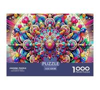 Mandala Flower 1000 Piece Jigsaw Puzzles for Adults Fun Challenging Brainteasing Perfect for Relaxation Creativity 52x38cm/1000pcs