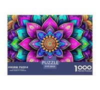 Mandala Flower, 1000-piece Puzzle, A Mindful Pastime for Relaxation And Skill-building, Great for Interior Décor, Suitable for Ages 10+, 38x26cm/1000pcs