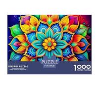Mandala Flower 1000 Piece Puzzles Age 14+ for Adults Whimsical Challenge Colourful Creativity Gift Giving 100% Recycled Cardboard Jumbo 38x26cm/1000pcs