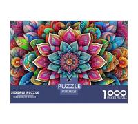 Mandala Flower 1000 Piece Puzzles Age 14+ for Adults Whimsical Challenge Colourful Creativity Gift Giving 100% Recycled Cardboard Jumbo 38x26cm/1000pcs