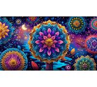 Mandala-flower 1000 Piece Recycled Paper Jigsaw Puzzle Fun Present & Activity for Home Challenging Puzzles Great Gift Idea for Adults 70x50cm/1000pcs
