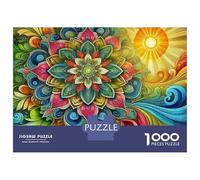 Mandala Flower 1000 Piece Sunlit Prismatic Bloom Matte Finish Puzzle Advanced Puzzlers Teenagers Rainy Day Quiet Time Indoor Hobby 52x38cm/1000pcs