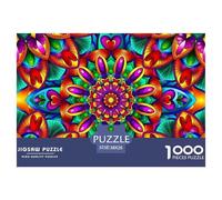 Mandala Flower 1000 Pieces Jigsaw Puzzles for Adults And Children Fun Challenging Brainteasing Colourful Creativity Fully Interlocking 38x26cm/1000pcs