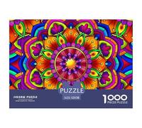 Mandala Flower 1000 Pieces Jigsaw Puzzles for Adults And Children Fun Challenging Brainteasing Colourful Creativity Fully Interlocking 52x38cm/1000pcs