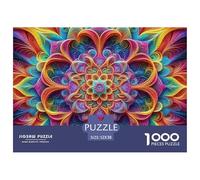 Mandala Flower 1000 Pieces Jigsaw Puzzles for Adults And Children Fun Challenging Brainteasing Colourful Creativity Fully Interlocking 52x38cm/1000pcs