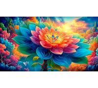 Mandala-flower 1000 Pieces Jigsaw Puzzles for Adults Challenging Game Jigsaw Puzzle Home Decoration for Adults Gifts 75x50cm/1000pcs