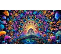 Mandala-flower 1000 Pieces Jigsaw Puzzles for Adults Challenging Game Jigsaw Puzzle Home Decoration for Adults and Kids Age 12 Years Up 38x26cm/1000pcs