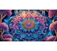 Mandala-flower 1000 Pieces Jigsaw Puzzles for Adults Challenging Game Jigsaw Puzzle Home Decoration for Adults Gifts 75x50cm/1000pcs