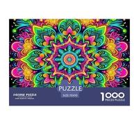 Mandala Flower 1000 Pieces Jigsaw Puzzles For Adults Educational Games Stress Relieving Entertainment Cultivate The Spirit of Teamwork for The Whole for Women, Gifts for Men 70x50cm/100