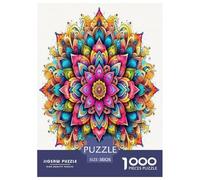Mandala Flower 1000 Pieces Jigsaw Puzzles with Paper Art Perfect for Relaxation Adults Or Families Fit Educational Games 38x26cm/1000pcs