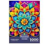 Mandala Flower 1000 Pieces Mandala Flower Paper Jigsaw Puzzle - 100% Recycled Cardboard Decoration for Adults & Kids | 38x26cm/1000pcs