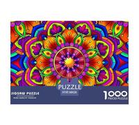 Mandala Flower 1000 Pieces Puzzle Age 14+ for Adults Fun Challenging Brainteasing Jigsaw Colourful Creativity Gift Giving 38x26cm/1000pcs