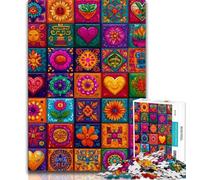 Mandala Flower Collage 1000 Pieces Jigsaw Puzzles for Adults And Teens,Staycation Kill Time Every Piece Is Unique - Challenging Family Fun Game (38x26cm)