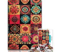 Mandala Flower Collage Jigsaw Puzzles for Adults 1000 Piece,Stress Reliever Difficult Challenge Deal As Gifts for The Whole Family (38x26cm)