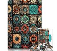 Mandala Flower Collage Puzzles for Adults Teens 1000 Pieces,Help The Brain Exercise Addictive Toys to Cultivate Patience Great Gift (75x50cm)