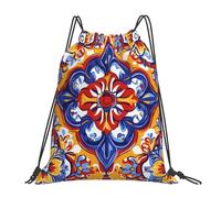 Mandala Flower Colorful Abstract Unisex Drawstring Backpack Durable Pe Bag Portable Drawstring Bag For Hiking Sports Travel